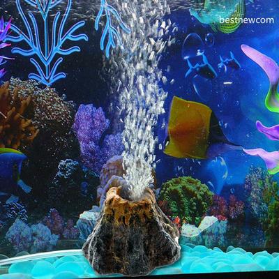 Bestnewcom Volcano Shape Aquarium Fish Tank Decor Oxygen Pump Air Bubble Stone Toy Aquarium