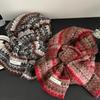 Chunky Knit Scarf Women Winter Warm Oversized Ethnic Print Wrap Shawl Chic Boho Style