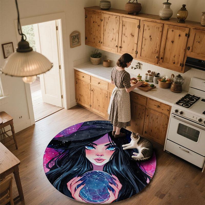 Cartoon Girls pattern round rug,Carpet Rug for Living Room Bedroom Playroom ,Non-slip Floor Mat,Holiday Gifts and Birthday Gifts.