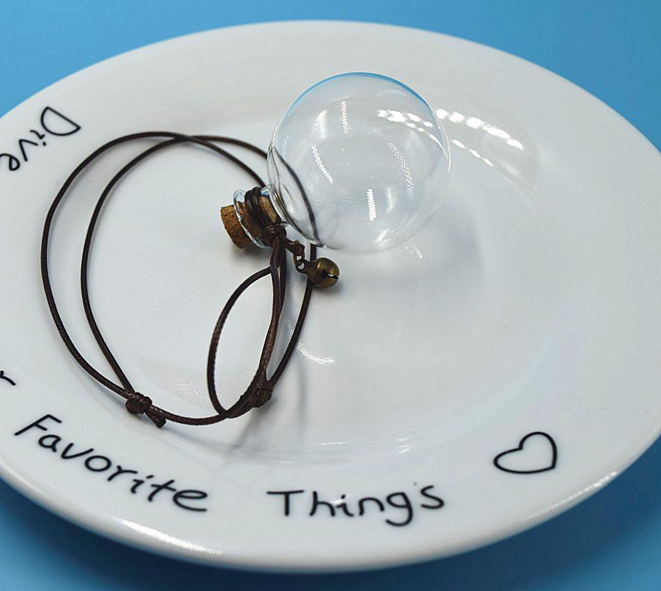 Dried Flower Essential Oil Car Pendant - High Borosilicate Glass Ball with Cork