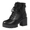 Fashion Women's Fashion Boots Side Zip High Heels Round Head Thick Heel Wear Resistant Boots Outdoor Daily Commute Women Shoes