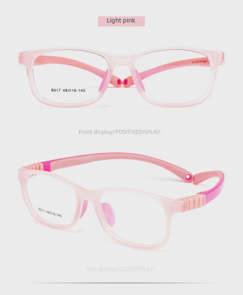 Children's Ultra-Light Silicone Myopia Glasses Frame 9017ET - TR Material, Small Frame for Boys and Girls