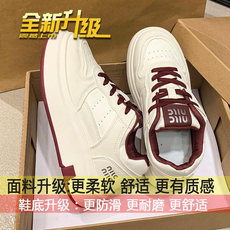 

Super hot platform white shoes women s shoes 2025 new versatile sports casual shoes with height lace-up lightweight lace-up board shoes 40