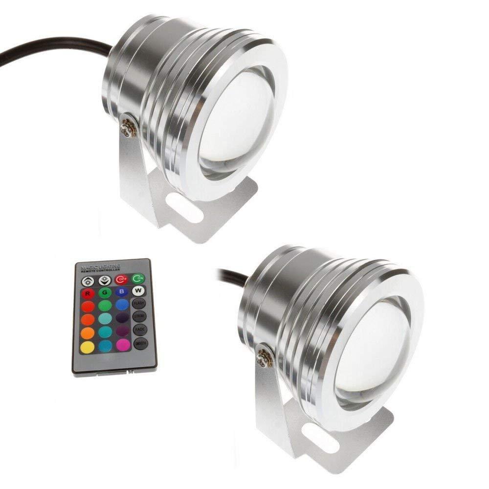 

BoomBoost 2 Piece Set 7 Colors 10W 12V 1000LM RGB Tank LED Lighting Underwater LED Light IP67 Waterproof Swimming/Pool/Aquarium/Fish