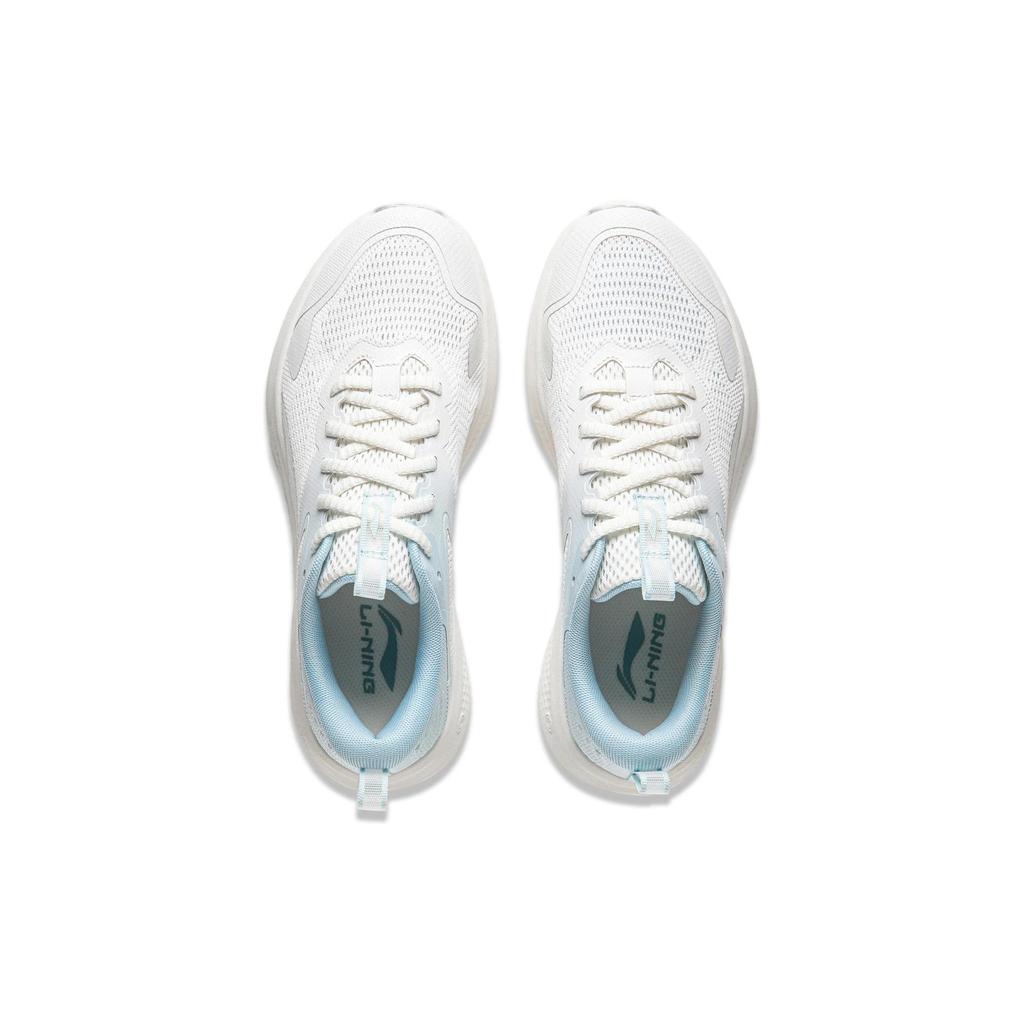 Li Ning Slip Resistant Abrasion Resistant Low Top Casual Shoes Women's White Blue AGLU260-1