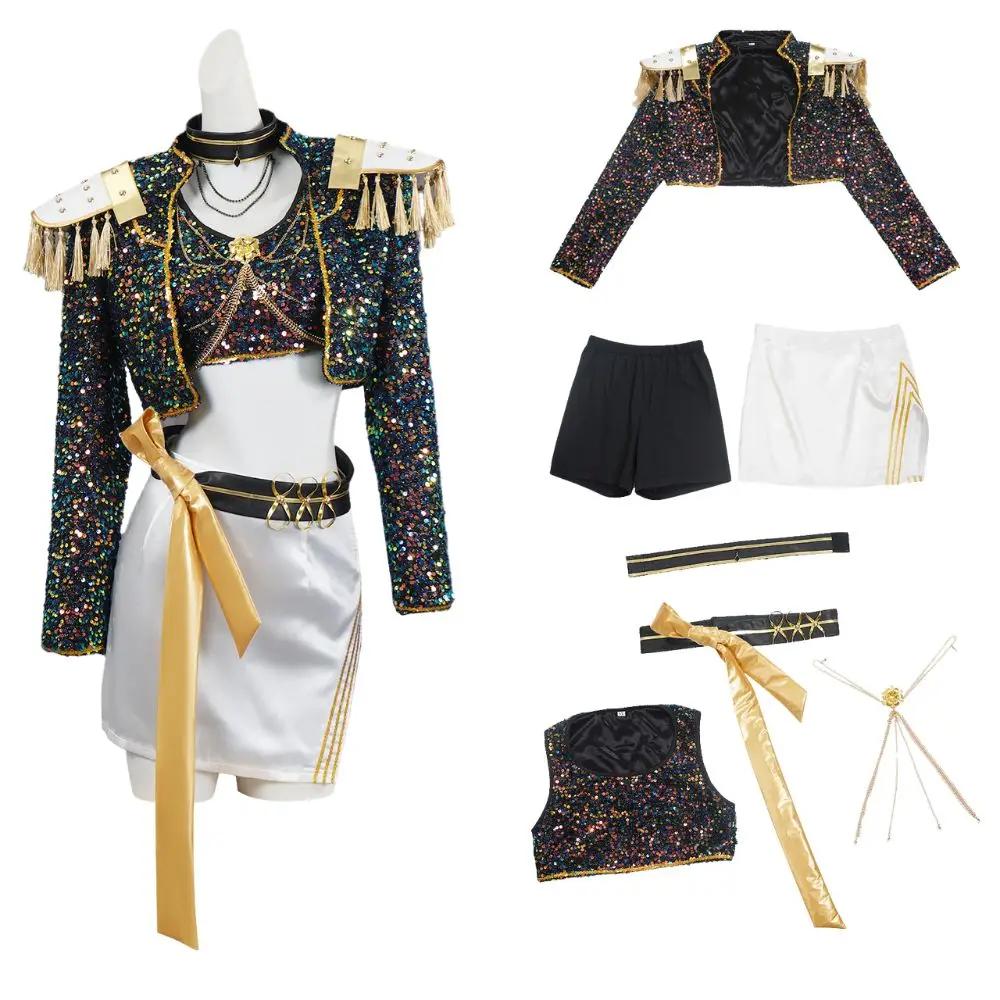 Kids Girls Rumi Mira Zoey Kpop Demon Hunters Cosplay Costume for Children Clothing Roleplay Outfits Halloween Carnival Suit
