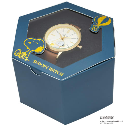 Fieldwork Women's Analog Snoopy Watch with Leather Strap, 2-Layer G, Brown, PNT-048-3