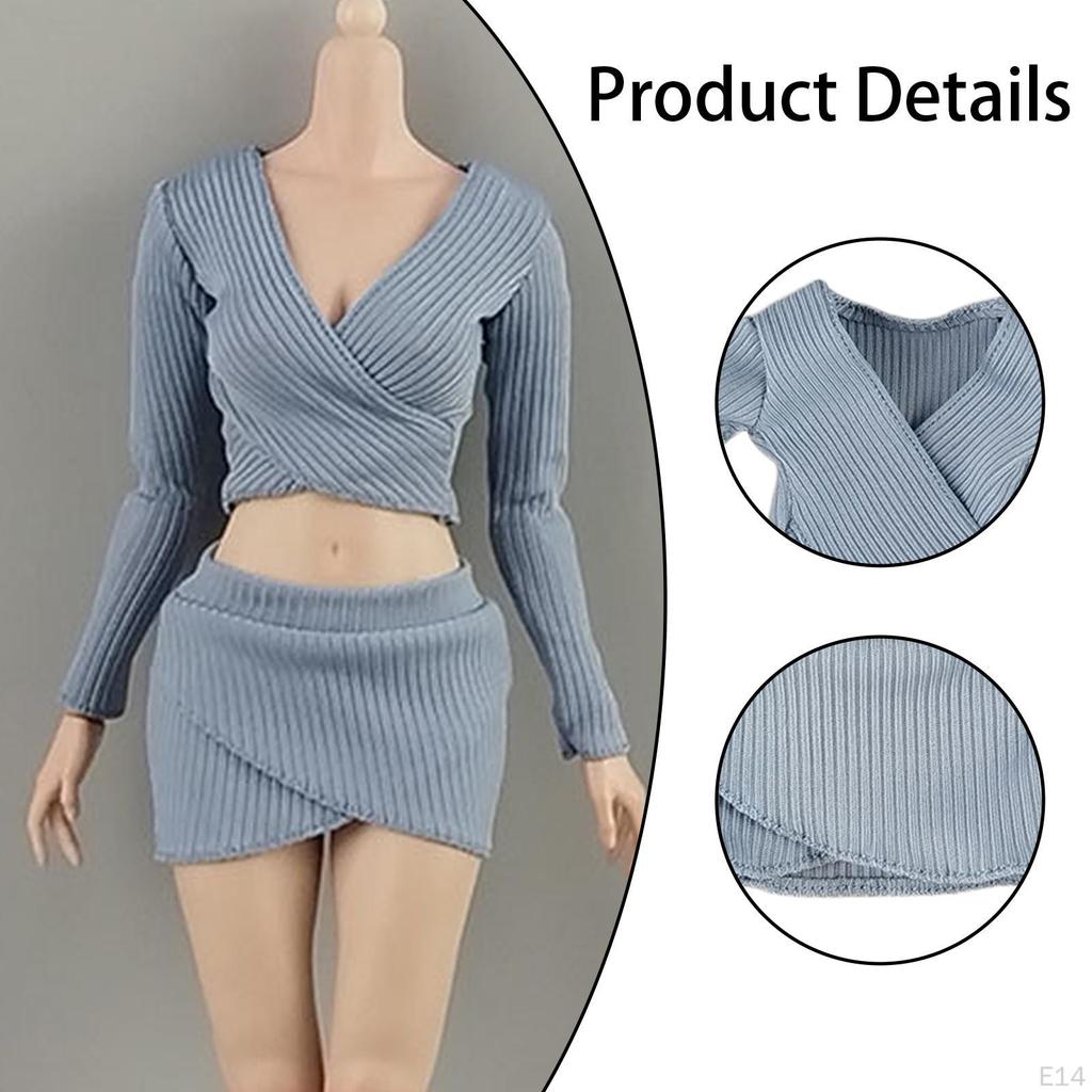 1:6 Female Crop Tops Action Figure Clothes Fashion Handmade Cosplay Long Sleeve Top for 12''