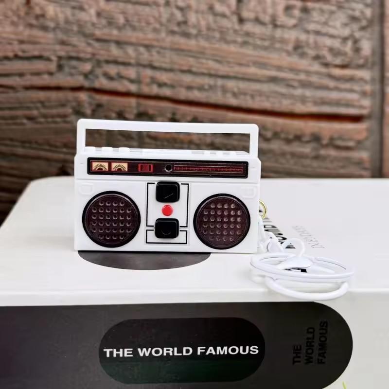 Nostalgic Mini Radio Recorder Keychain Nostalgic Vintage Mini Retro Radio Key Ring That Can Record Classical Funny Bag Ornaments