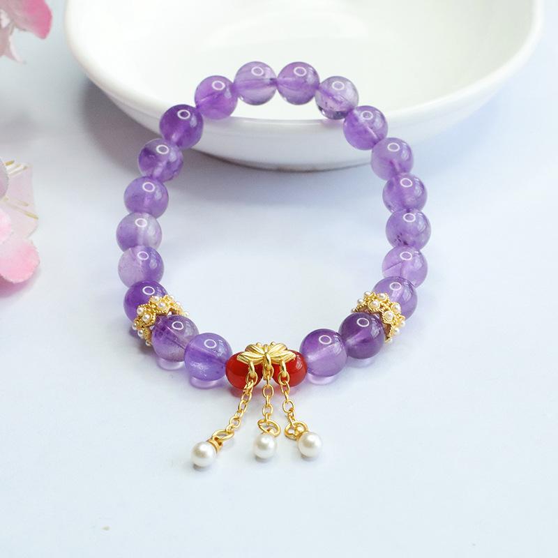 2026 Ximang Bracelet Red Agate Lotus Tassel Female Factory  Generation S3062907 Multi about 8mm