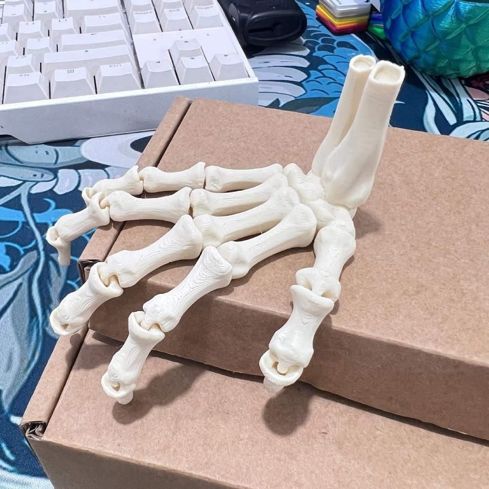 Flexible Joint Skeleton Hand 3D Printed Ghost Halloween Props Hand Bone Ornaments  Educational Use