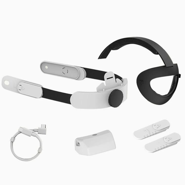 6000mAh VR-Brillen Kopfband Verstellbarer Kopfriemen für Meta Quest2/Quest3/Quest3S Schwamm Kopfbedeckung Wiederaufladbare Batterien