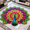 Soft Peacock Carpet Non-slip Door Gasket Portable Blanket  for Living Room Tea Table Bedside