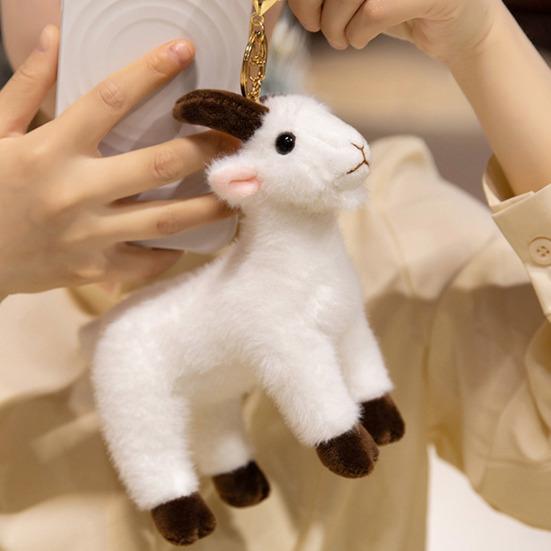 Portachiavi Peluche Capra Carina, Portachiavi Peluche Pecora Piccola, Ciondolo Morbido e Peloso per Borsa per Donne Ragazze, Accessorio Regalo per Zaino Borsa