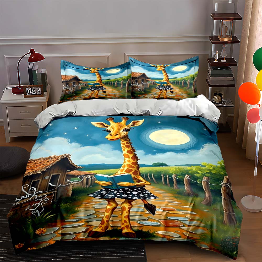 

Whimsical giraffe design Bedding Duvet cover sets Duvet covers Pillowcases gifts (1 * Duvet Cover 2 * Pillowcases, without duvet insert) 135x200cm