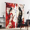 2pcs Japanese Samurai Geisha Printed Curtains, Designed for Light Filtering, Quality Material, Ideal for Japanese-Style Home Win