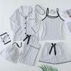 Parent-Child Matching Cotton Pajamas Set - Women's Tank Top & Shorts with Children's 7-Piece Homewear.
