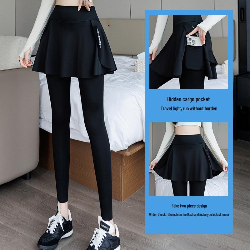 Women's High-Waisted Fitness Shark Pants Skirt for Spring/Summer - Perfect for Badminton, Running, and Yoga.