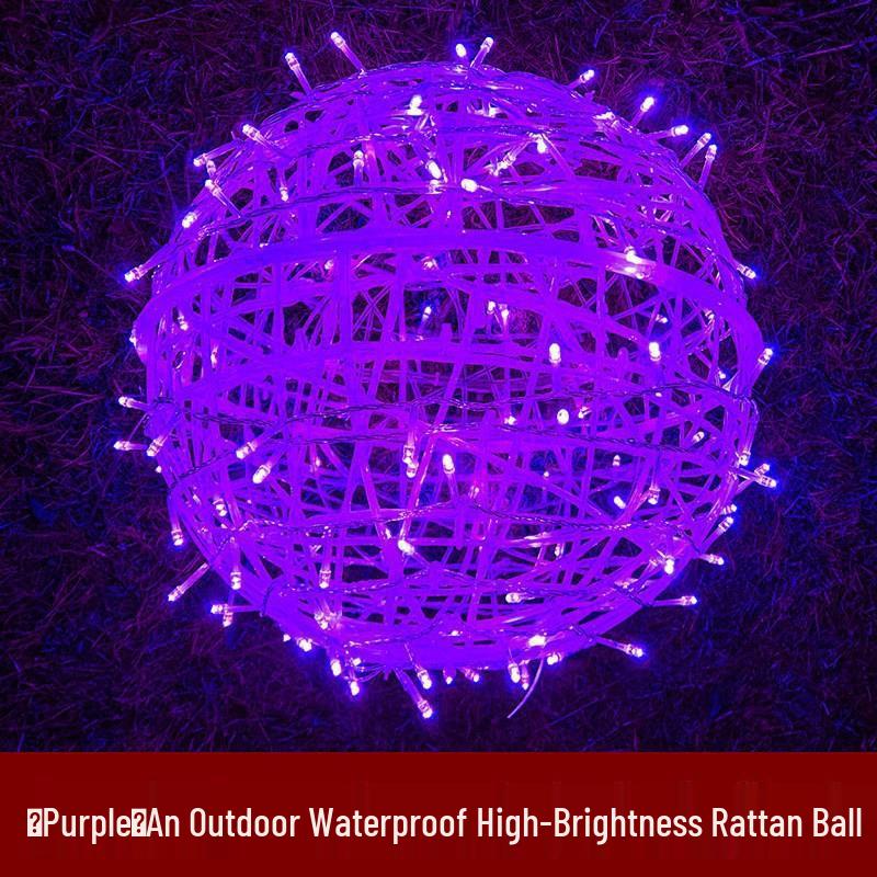 Outdoor Waterproof LED Rattan Ball String Lights for Tree Decoration and Festival Ambiance