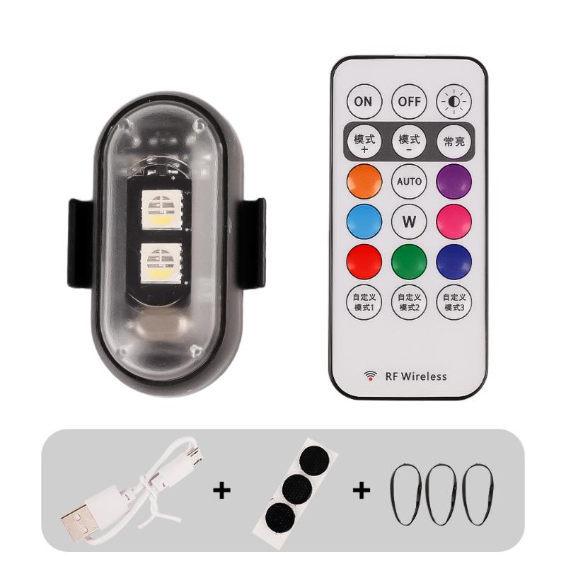 Motorrad LED Warnleuchte 7 bunte Sicherheitsanzeigeleuchten Stroboskop-Warnleuchte Drohnenlampe Fernbedienung Tagfahrlicht