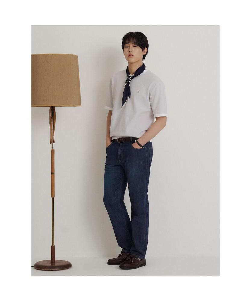 Binpolmen Two-Tone Texture Round Knit Light Gray