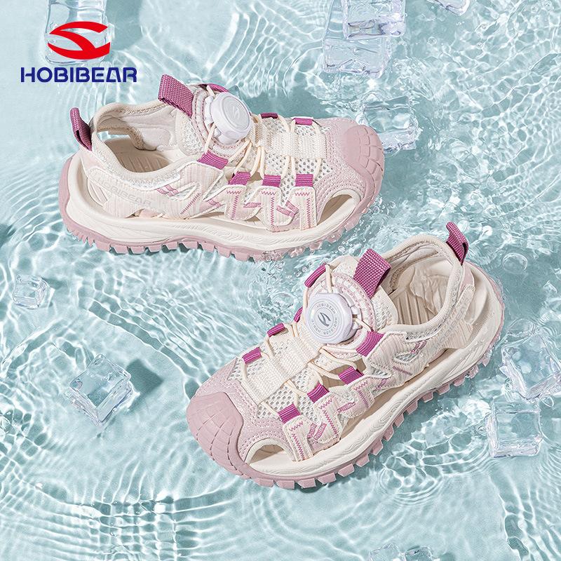 Kids Closed Toe Sandals Summer Breathable Rotary Buckle Beach Shoes Sport Water Sandals For Boys Girls Outdoor Walking Shoes