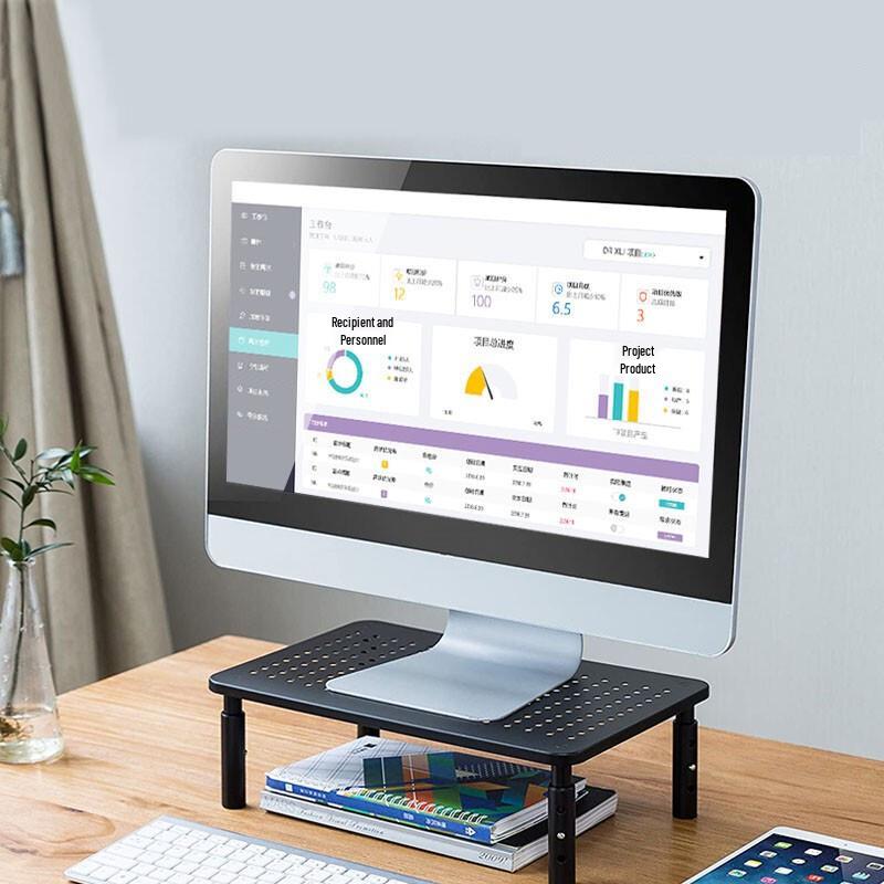 Adjustable Height Metal Monitor Stand