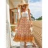 Bohemia Floral Single-Breasted Dress Seaside Cotton Silk