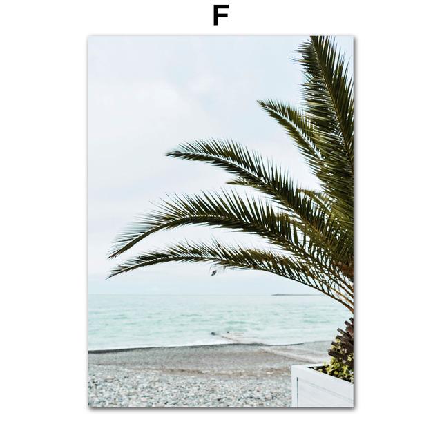 Nordic Landscape Palm Tree Beach Watchtower Wall Nature Art Posters Prints Pictures For Living Room Canvas Painting Home Decor