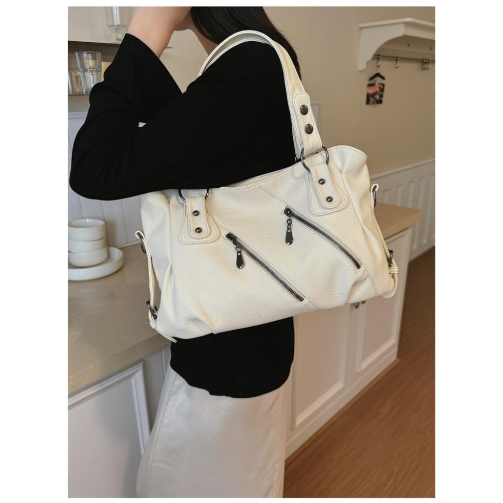Xeie Thuk Handbag Women PU Leather Multi Pocket Daily Casual