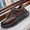 First Layer Cowhide Spring And Autumn Men'S Shoes Genuine Leather Air Cushion Casual Leather Shoes British Thick-Soled Breathable Versatile Trendy