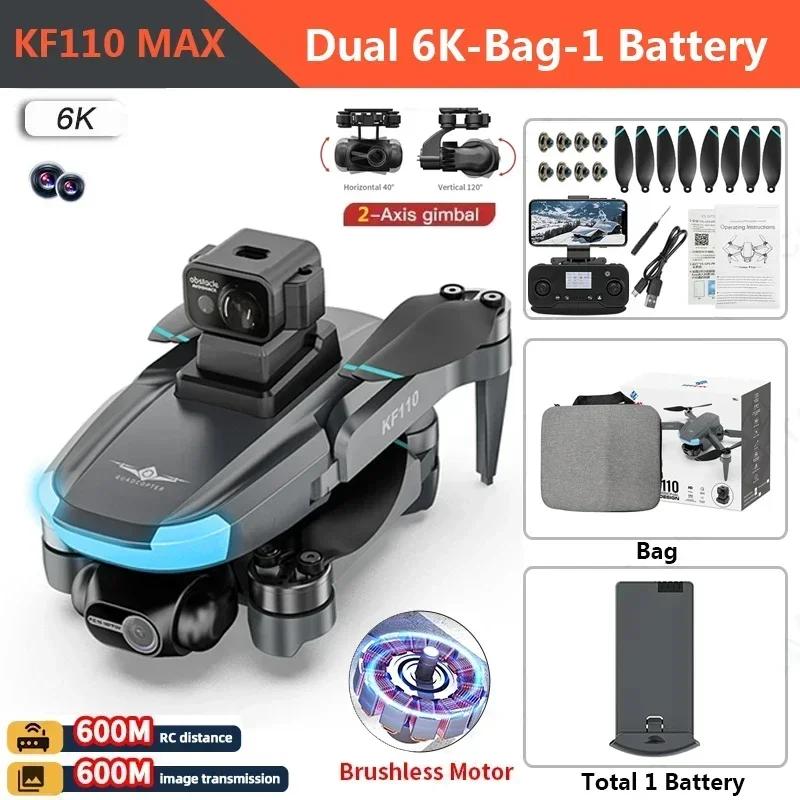 KF110 MAX MINI Drone 4K 2-Axis PTZ HD Dual Camera Laser Obstacle Avoidance Brushless Motor GPS 5G WIFI RC FPV Quadcopter Toy