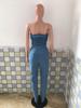 European American Strapless Slim Fit Denim Jumpsuit for Women