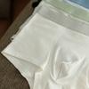 Men Underpants Color Matching Soft Mid Waist Elastic Striped Anti-septic Moisture-wicking U Convex Pounch Quick Dry Men Boxers Underwear