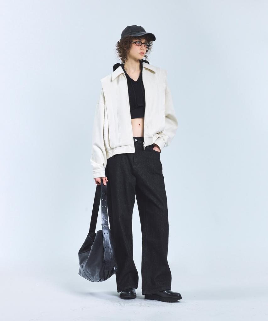 Standarderror 87-Stan150 Heavy Placket Suede Jacket Ivory