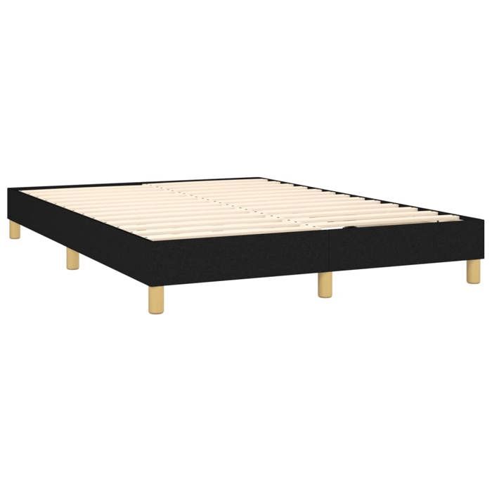 Maison Exclusive - Sommier à lattes de lit avec matelas Noir 140x200 cm Tissu