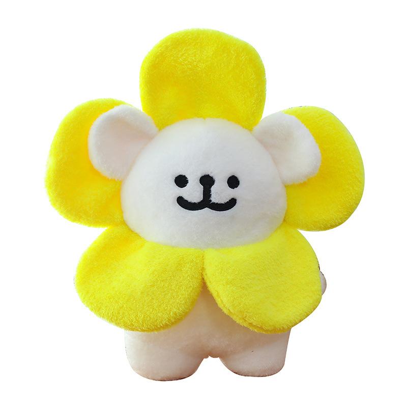 Sunflower Lines Puppy Doll Plush Toy Big Doll Throw Pillow Birthday Gift