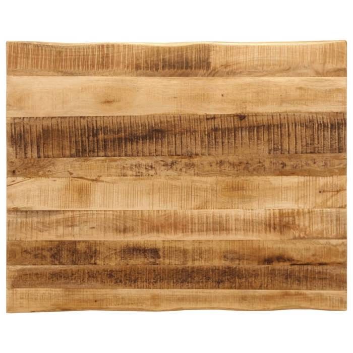 VidaXL Dessus de table bord vivant 100x80x3,8 cm bois de manguier brut, dessus de table en bois, dessus de table d'appoint, 370700