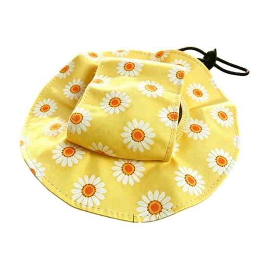 Summer Cat Gear Beach Hat, Cap with Ear Holes, Adjustable Pet Sun Hat for Small Dogs Cats Outdoor Protection Pets