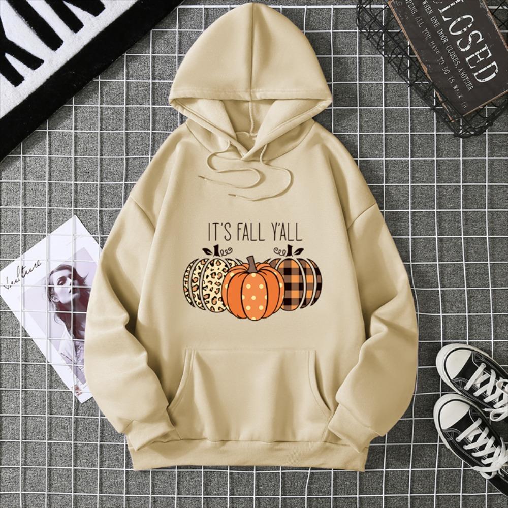 2025 Thanksgiving Pumpkin Graphics Women’s Black Gray Hoodies Soft Cotton Loose For Comfortable Fall/Winter Halloween Relaxation