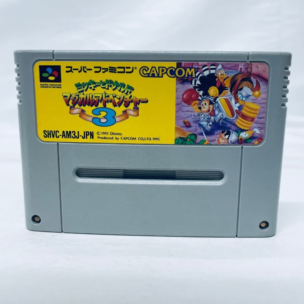 Used Mickey & Donald - Magical Adventure 3 SFC SNES Super Famicom SHVC-AM3J Tested Working Nintendo Action Capcom NTSC-J Super Nintendo Cartridge