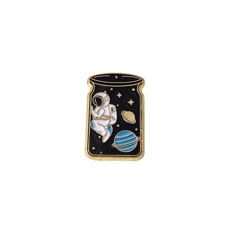 Cartoon Brooch Cool Cover Space Astronaut Series Drifting Bottle Modeling Badge Personality Medal Accessories