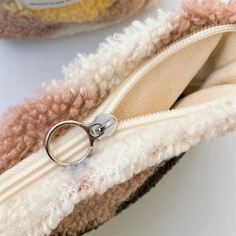 Trendy Plush Coin Purse Girls' Lipstick Bag Sanitary Napkins Storage Bag Student Coin Pouch Card Bag Kids Cute Wallet Mini Purse