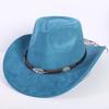 Popular European and American classic suede western cowboy hat men's and women's fashion LO style peach heart cowboy hat