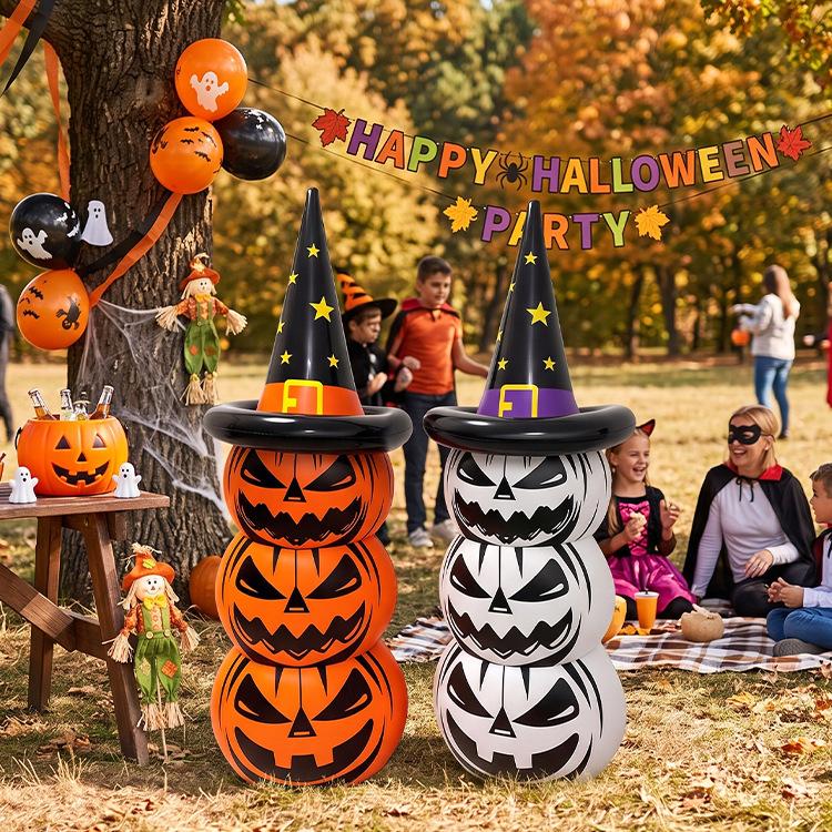 Halloween Inflatable Pumpkin Tumbler Ornament for Business, Mall, or Courtyard Decor