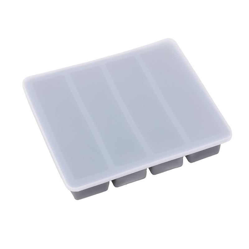 4 Grids Long Ice Cube Tray Mold Reusable Silicone Ice Cube Mold Bpa Free Ice Maker Food Grade Silicone Ice Cubes Mould