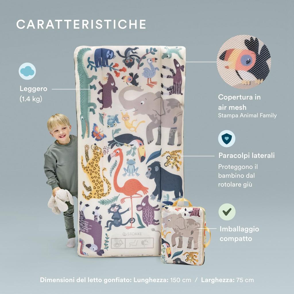 Stokke Travel Bed Cloud Sleeper Animal Family Suitcase for Children Jet Kids Storage Kids Carry Case Can Ride and Sit Travel One Size