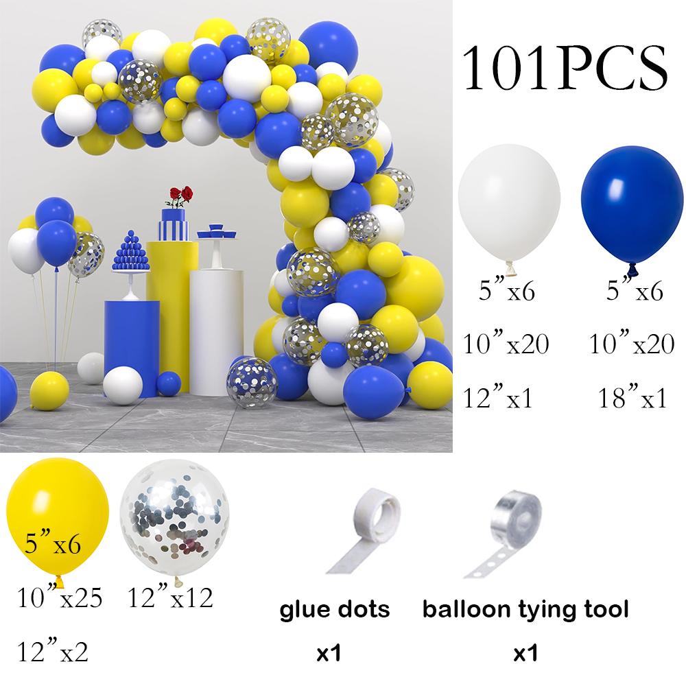 

Yellow White Balloons Garland Royal Blue Balloon Arch Kit Graduation Wedding Engagement Kid Birthday Party Baby Showr Decoration AS Picture