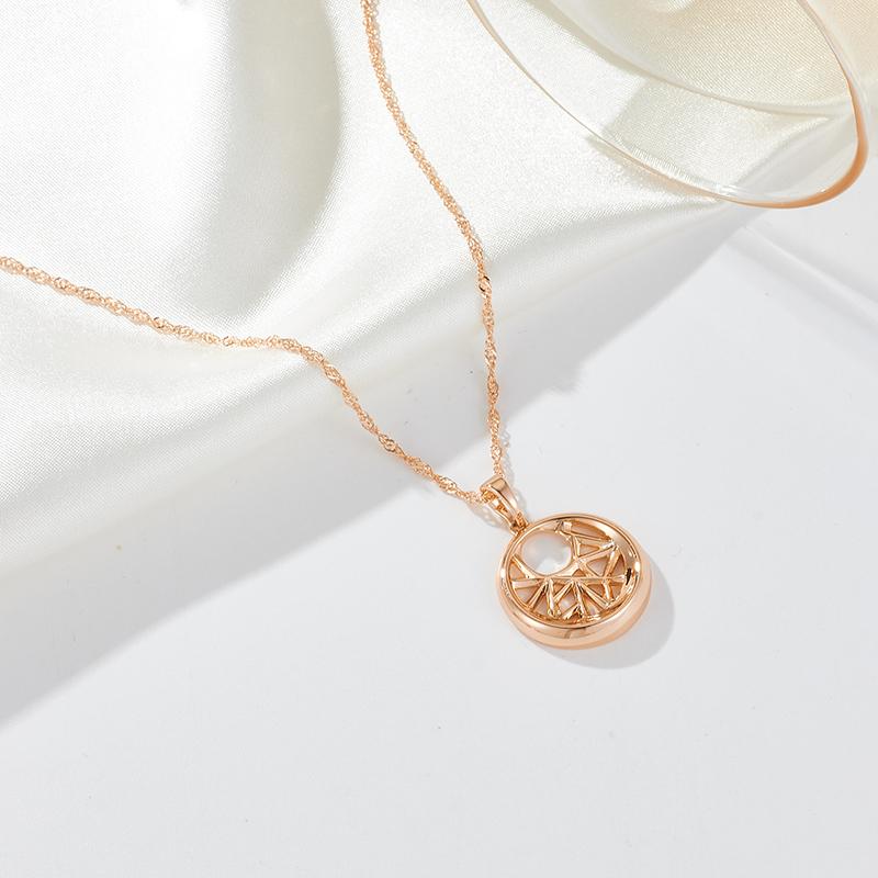 Kinel Glossy Pendant Necklace Earrings For Women Cubic Zircon Daily Jewelry