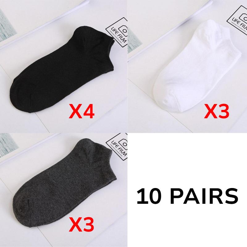 

5 пар женских белых и черных носков до щиколотки, женские носки, дышащие спортивные носки, однотонные носки-лодочки, удобные полиэстеровые носки 10 Pairs